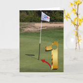 Golf. Loch in eins. Karte (Gelbe Blume)
