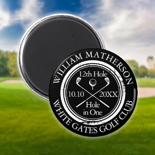 Golf Loch in One Benutzerdefiniert Schwarz und Wei Magnet