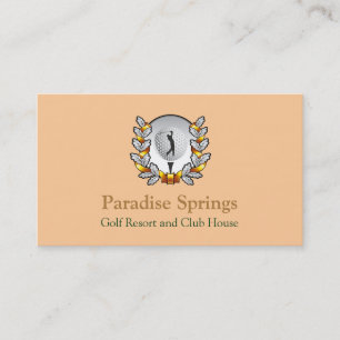 Golf Logo Emblem Golfball Crown Business Card Visitenkarte