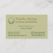 Golf Logo Emblem Golfball Crown Business Card Visitenkarte (Rückseite)