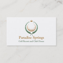 Golf-Logo-Emblem-Golfball-Kronen-Visitenkarte Visitenkarte