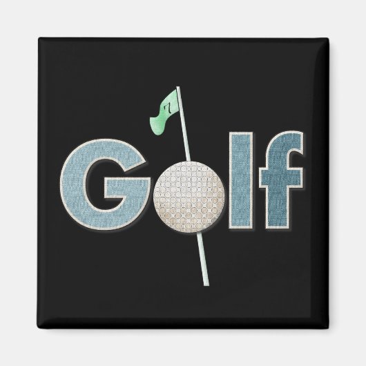 Golf-Logo mit Golf Ball und Flag Sport Magnet (Vorne)