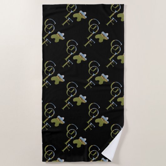 Golf Logo mit Golf Course Flag, Strandtuch (Vorderseite)