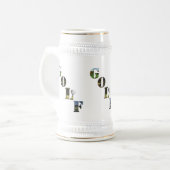 Golf-Logo und Golf-Ball Bierglas (Vorderseite Links)