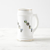 Golf-Logo und Golf-Ball Bierglas (VorderseiteRechts)