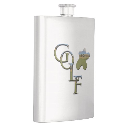 Golf Logo und Kurs, klassische Hip Flasche Flachmann (Rechts)