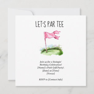 Golf Los geht's Par-Tee mit Golf Flagge auf Grün Einladung