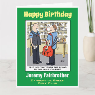Golf Love Postman Cartoon für Golfer Karte