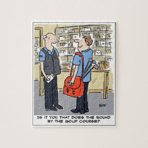 Golf Love Postman Cartoon Puzzle