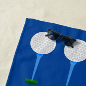 Golf Lover Balls & T-Shirts Blue Beach Handtuch (Beispiel)