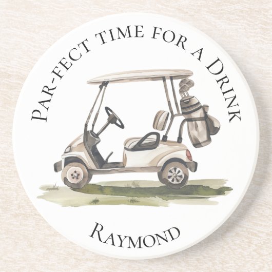 Golf Lover Buggy Par Fect Time for a Drink Getränkeuntersetzer (Vorne)