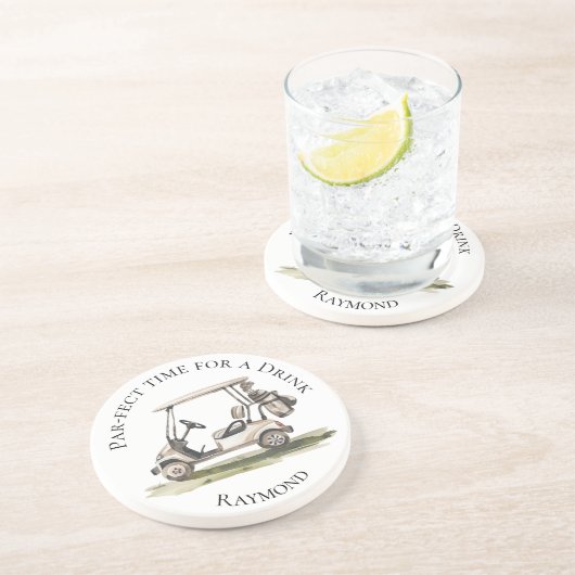 Golf Lover Buggy Par Fect Time for a Drink Getränkeuntersetzer (Seite)