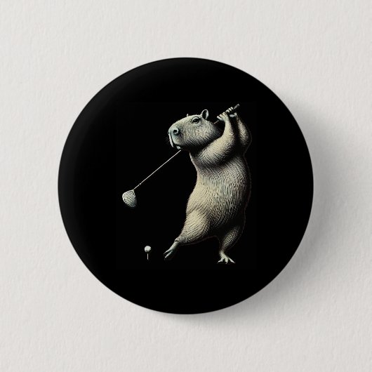 Golf Lover Crew Matching Vater Mama Capybara Button (Vorderseite)