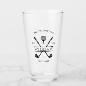Golf Lover Cross Club Name Beer Glas (Vorderseite)