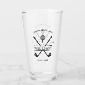 Golf Lover Cross Club Name Drinks Glas (Rückseite)