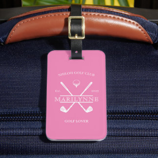 Golf Lover Cross Club Pink Gepäckanhänger