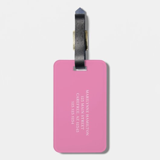 Golf Lover Cross Club Pink Gepäckanhänger (Rückseite vertikal)