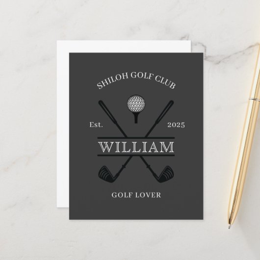 Golf Lover Cross Clubname Stationierung (Vorderseite/Rückseite Beispiel)