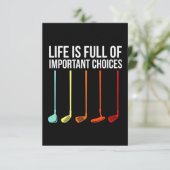 Golf Lover | Das Leben ist voller wichtiger Entsch Dankeskarte (Stehend Vorderseite)