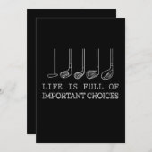 Golf Lover | Das Leben ist voller wichtiger Entsch Einladung (Vorne/Hinten)