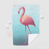 Golf Lover Flamingo Pink Blue Elegante Monogram Golfhandtuch (Insitu)