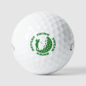 Golf Lover Gift - Swing Swear Drink Repeat Graphic Golfball (Vorderseite)