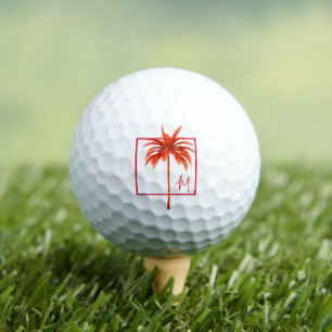 Golf Lover Palm Tree Moderne Rote Tropen Ursprünge Golfball