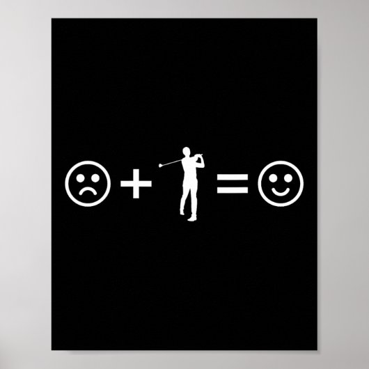 Golf Lover Player Sad Happy Face Equation  Poster (Vorne)