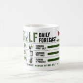 Golf lustiger Spruch Wettervorhersage Kaffeetasse (Mittel)
