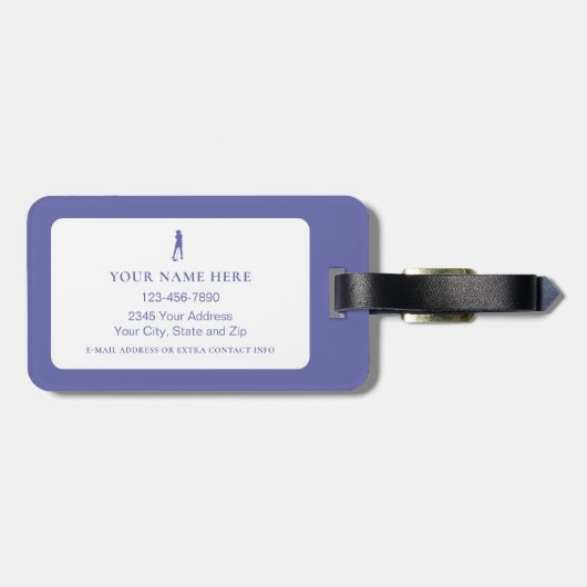 Golf Lustiger Vogel Damen Personalisiertes Süßes G Gepäckanhänger (Rückseite horizontal)