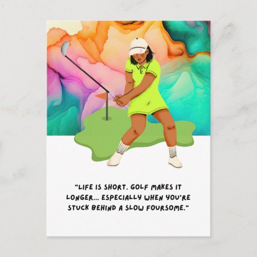 Golf lustiges Sprichwort Angebot für Golfer Gruß Postkarte (Vorderseite)