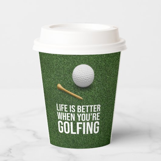 Golf lustiges Sprichwort für Golfer Party Pappbecher (Vorderseite)