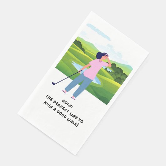 Golf lustiges Sprichwort über Golfer Serviette (Ecke)