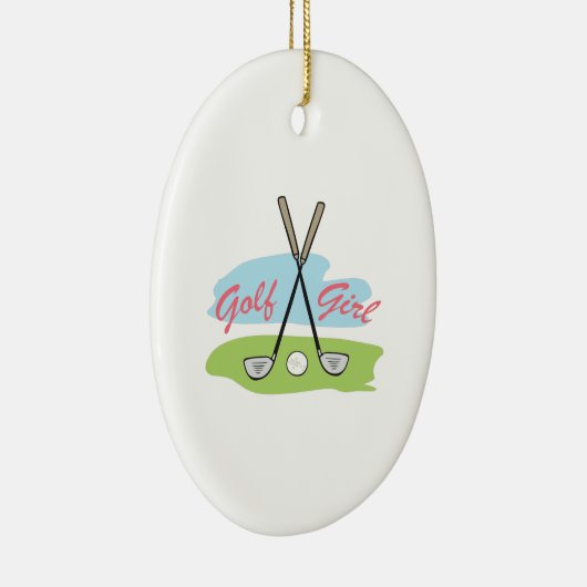 GOLF-MÄDCHEN KERAMIKORNAMENT (Rechts)