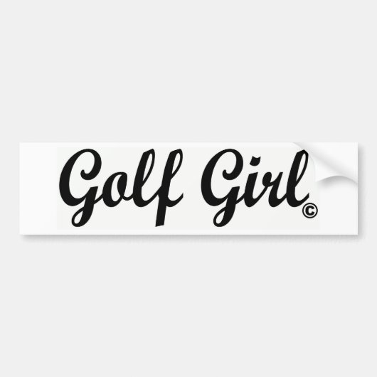 Golf-Mädchen-Skript Autoaufkleber (Vorne)