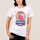 Golf Mädchen Unabhängigkeit Tri-Blend Shirt (Vorderseite)