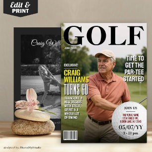 Golf-Magazin-Geburtstagseinladung, Lustige Golfein Einladung
