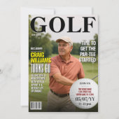 Golf Magazine Birthday Einladung, Spaß Golf Einlad Einladung (Vorderseite)