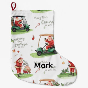 Golf Mai der Platz mit Ihnen sein mit Santa Großer Weihnachtsstrumpf