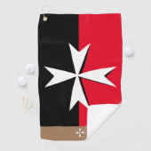 Golf Malta Flag, Malteser Cross mit Monogramm St J Golfhandtuch (Insitu)