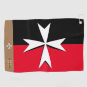 Golf Malta Flag, Malteser Cross mit Monogramm St J Golfhandtuch (Horizontal)
