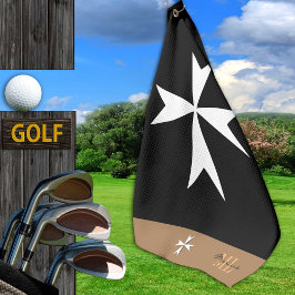Golf Malta Flag, Malteser Cross mit Monogramm St J Golfhandtuch