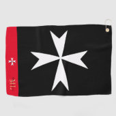 Golf Malta Flag, Malteser Cross mit Monogramm St J Golfhandtuch (Horizontal)