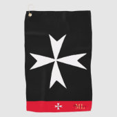 Golf Malta Flag, Malteser Cross mit Monogramm St J Golfhandtuch (Vorderseite)