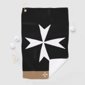 Golf Malta Flag, Malteser Cross mit Monogramm St J Golfhandtuch (Insitu)
