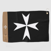 Golf Malta Flag, Malteser Cross mit Monogramm St J Golfhandtuch (Horizontal)