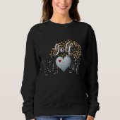 Golf Mama Leopard Print Lips Golf Player Mama Sweatshirt (Vorderseite)