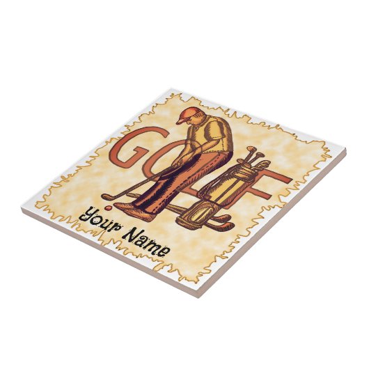Golf Man Letters Fliese (Seite)