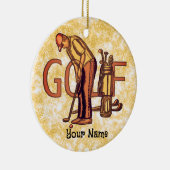 Golf Man Letters Keramik Ornament (Rechts)