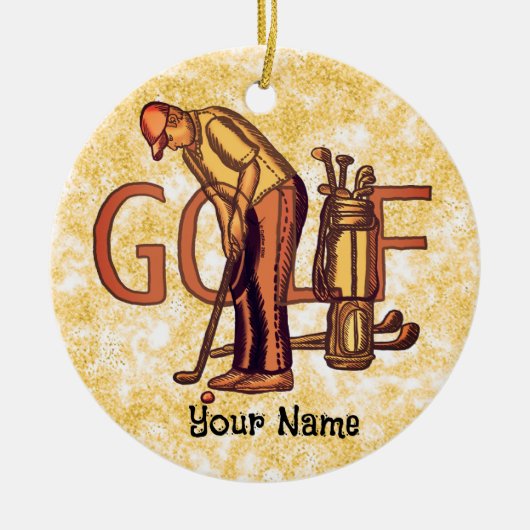 Golf Man Letters Keramik Ornament (Vorne)